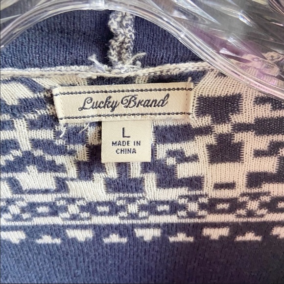 Lucky Brand cardigan navy southwestern waterfall - Picture 5 of 7
